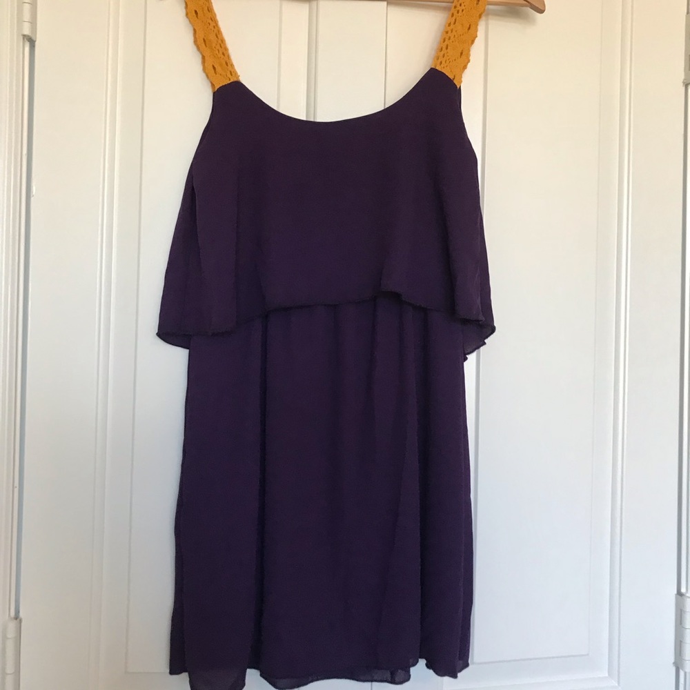 Purple and gold dress